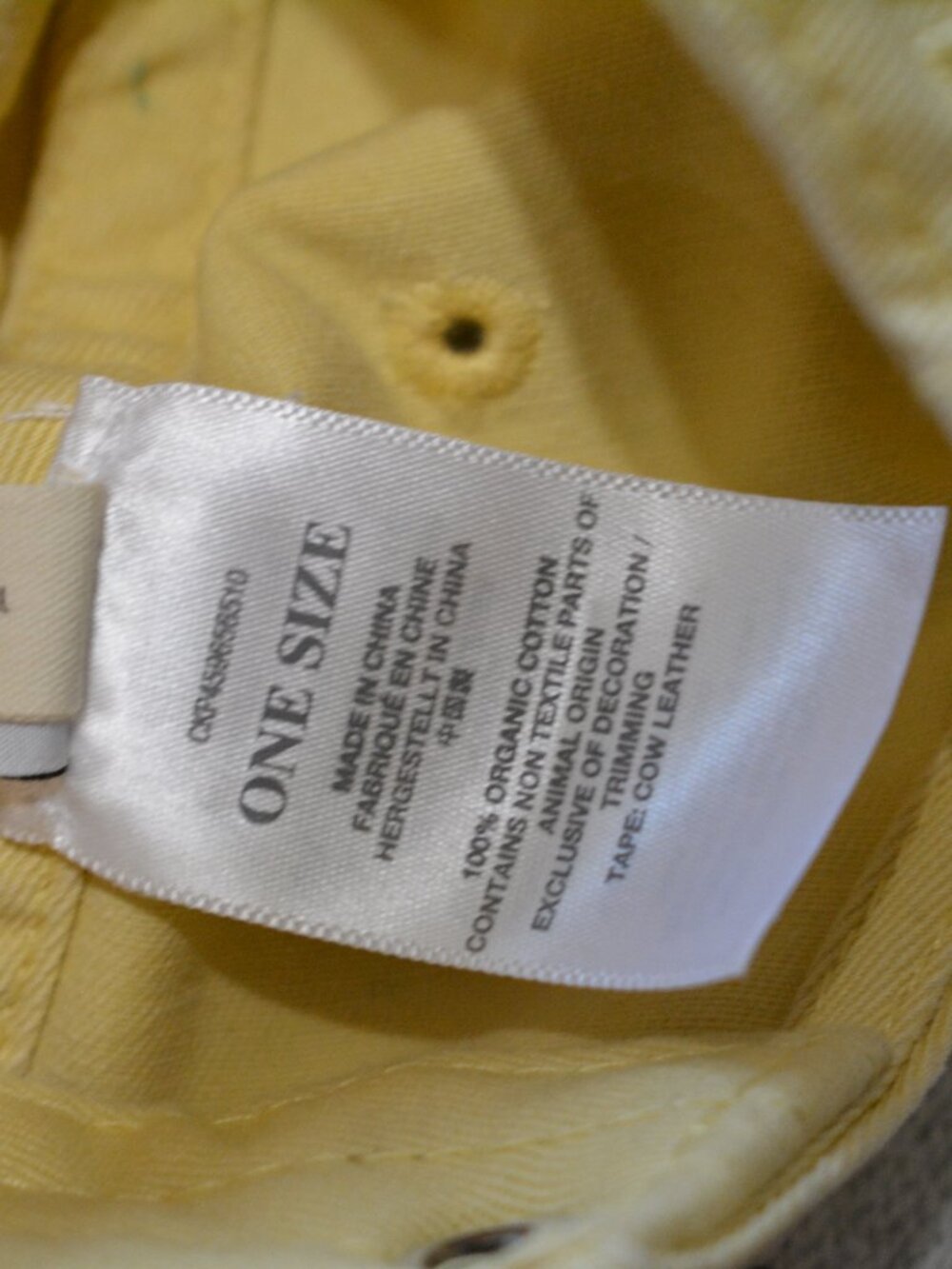 Madewell Yellow Cotton Baseball Hat – Adjustable Strap - Picture 6 of 8